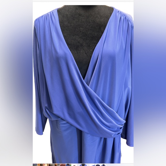 Lauren Ralph Lauren Women's periwinkle Stretch Faux Wrap Dress size 22W NWT - Picture 3 of 12